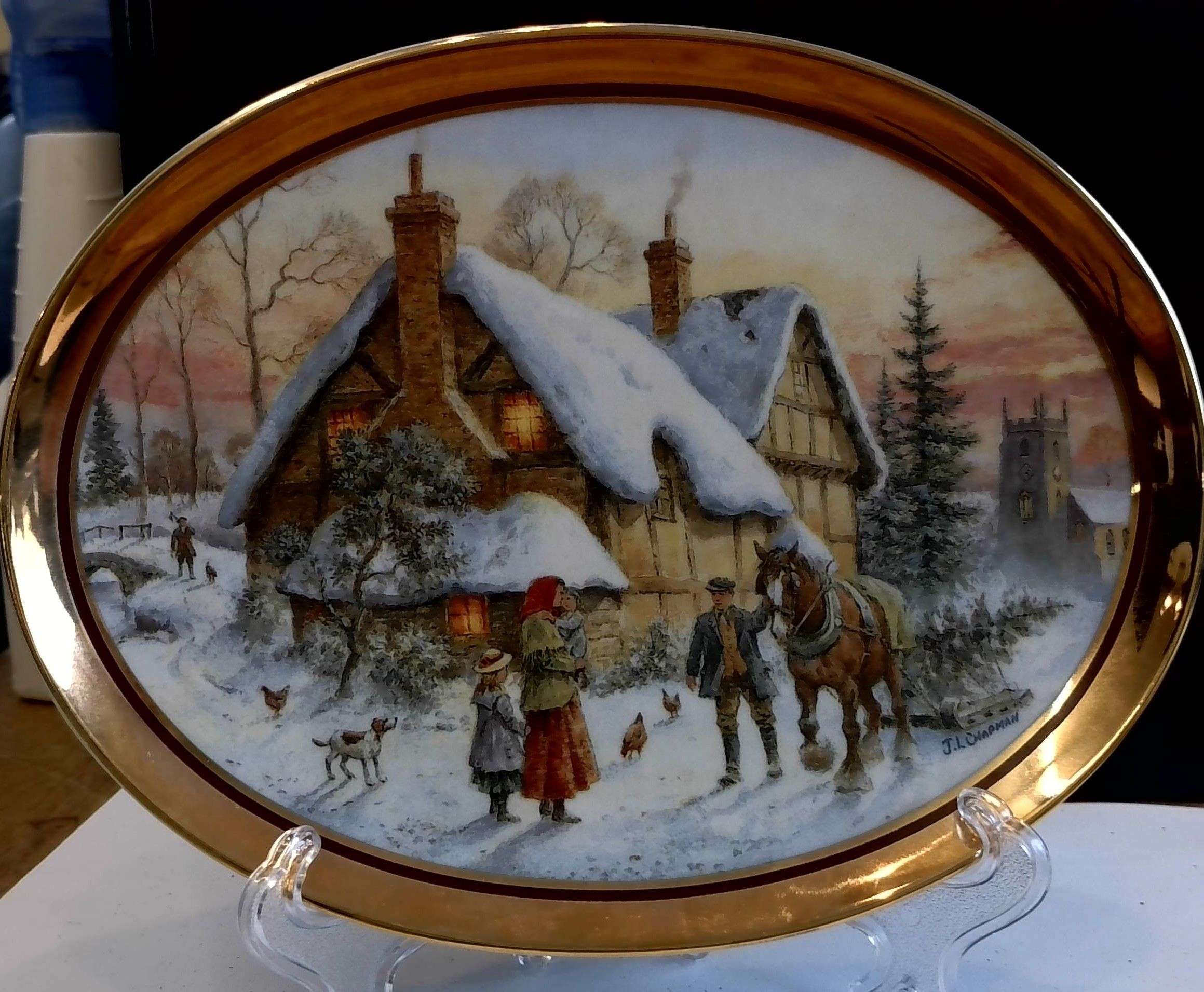 Porzellan Sammelteller  Bringing Home The Tree